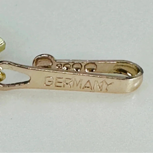 Vintage Beaded Necklace Signed Germany Double Strand Faceted Peach Cream… - Picture 5 of 9